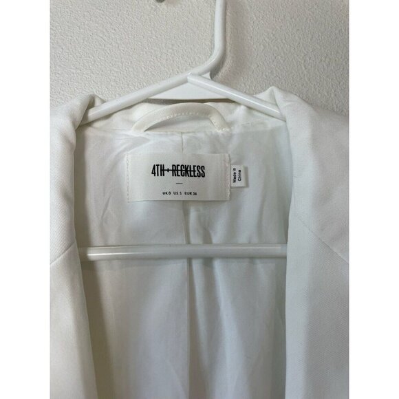 4th Reckless Tailored Oversized Blazer Jacket Off White Size Small - Picture 4 of 6
